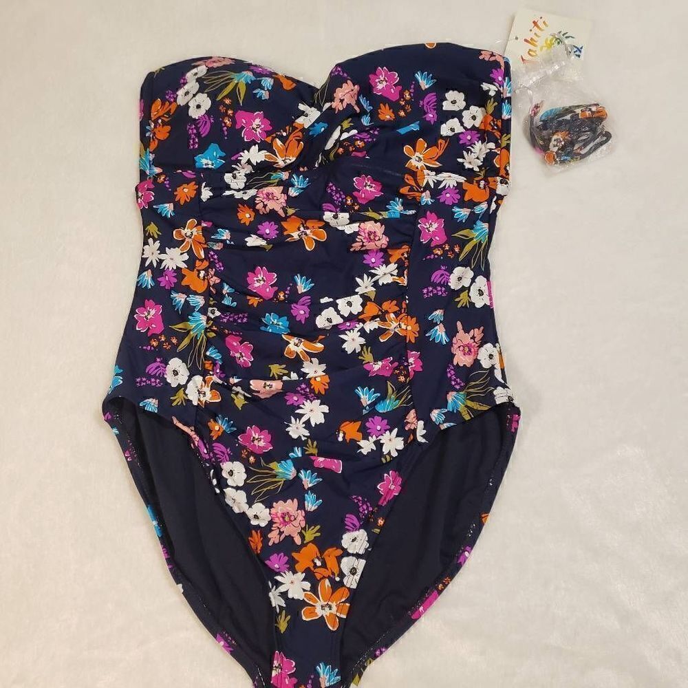 Tahiti Womens Floral Twist One Piece NWT